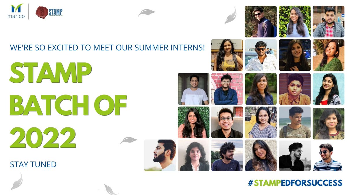 MaricoLimited's tweet photo. We are so excited that our tummy feels the confetti! #Marico’s #Stamp Summer Trainees will be joining us soon, and here we are giving away little peeks of them. Stay tuned to know more about how they plan to get #StampedForSuccess.
#MakeADifference #MaricoInterns https://t.co/nthlTwf892
