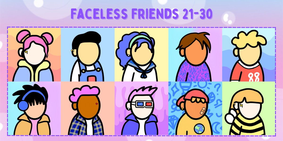 FacelessFrenz's tweet photo. Just dropped 10 more Faceless Friends!🌈
🔗https://t.co/4FKSbsChoh

#NFT #NFTCollection #NFTDrop #NFTCommunity https://t.co/ztoPUe64gz