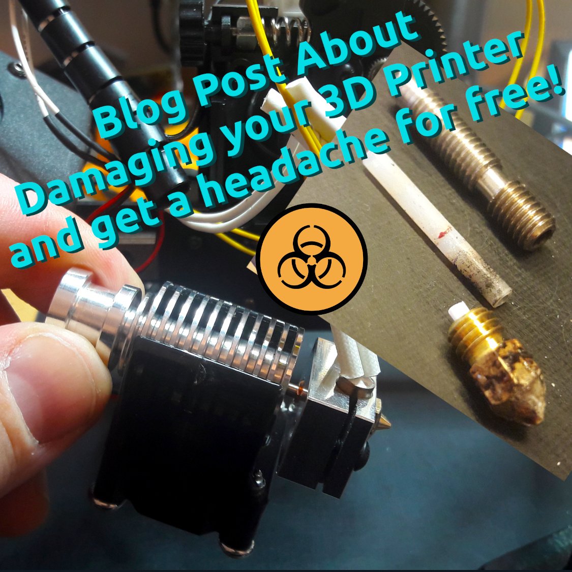 WeirdConstruct1's tweet photo. New blog post about my Kingroon KP3S hot end modification and how to get stinging headache from your #3dprinter #3dprinting  #makers https://t.co/o3zW77k6ll https://t.co/10e0IBKXde