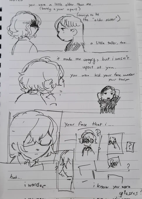 ** personal thoughts/interpretation

scribbled this on my lunch break with a pen that was dying 