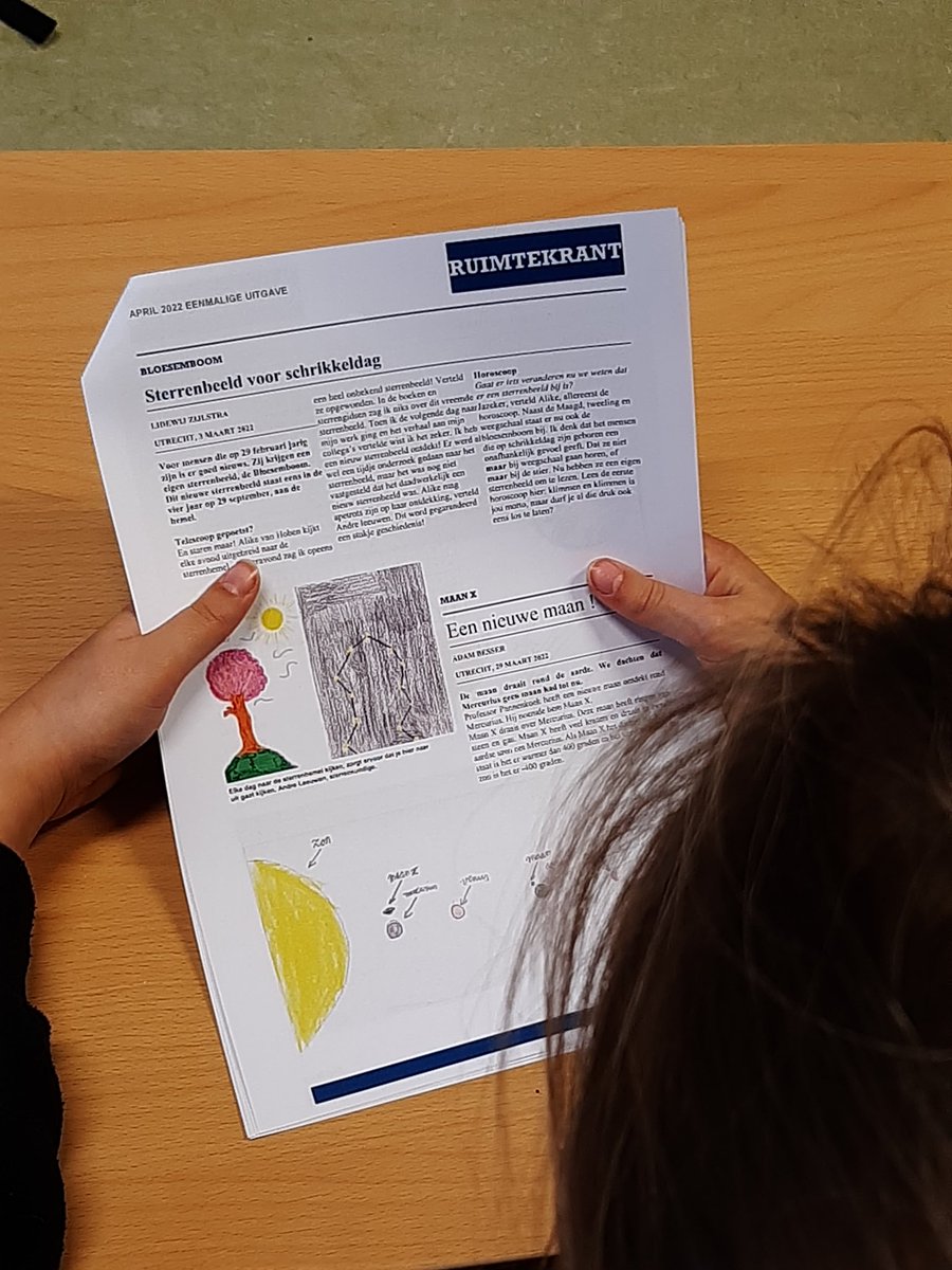 Gaaf! Onze eigen gemaakte ruimtekrant! Met nieuwe ontdekkingen in de ruimte. #taal #ruimte #thematischonderwijs #krant #basisonderwijs #schitteren #vierkeerwijzer