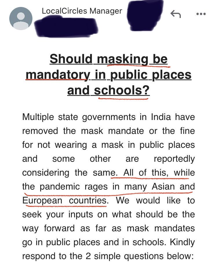 tanya_aggarwal1's tweet photo. After finally ending a ~2 yr school closure, @DDMA_Delhi chaired by @LtGovDelhi pull out the not-so-secret weapon - surveys! - in response to growing expert voices to #MakeMasksOptional and #UnmaskOurKids.
Bonus video clip from Yes Prime Minister: https://t.co/1MgiZkvdOg https://t.co/FLvLBErKnR