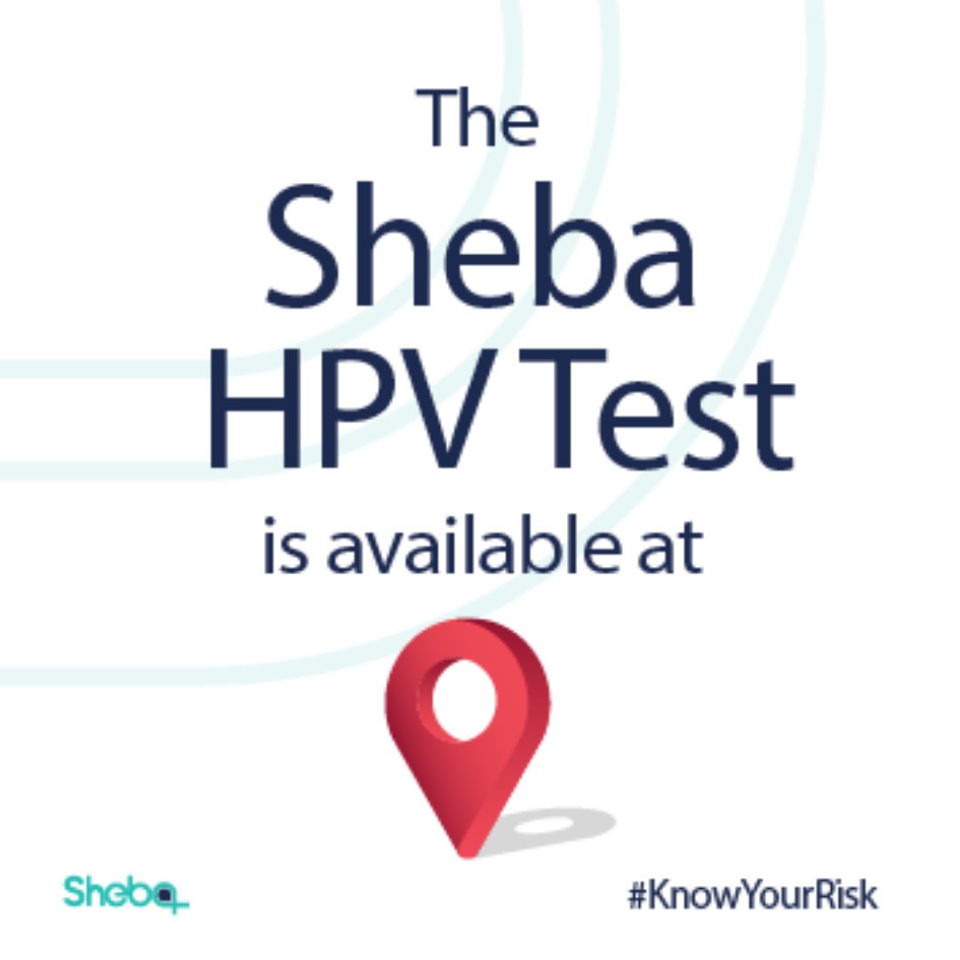 The Sheba HPV Test can be purchased (and dropped off) at Jubail Specialist Hospital @JubailGH Peace & Love Hospitals @bcighana RAAJ Diagnostic Center @raaj_scan Mutti Delivery Pharmacy @mpharmamutti ACP Clinic acp clinic.org