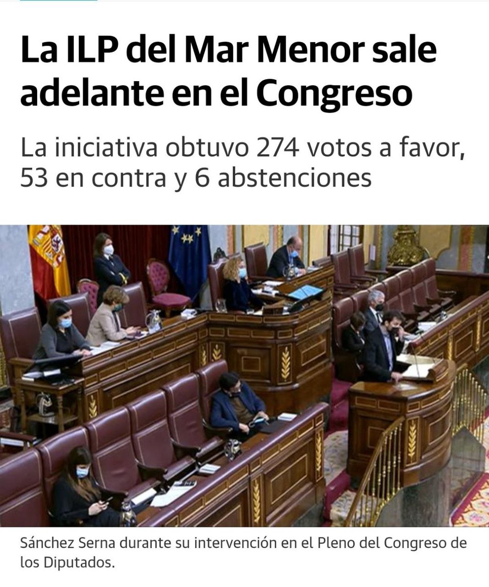 EcoenAccionRM's tweet photo. ¡GRAN NOTICIA!
Todo un logro, fruto del empeño y trabajo del grupo promotor @ilp_marmenor y de toda una legión de personas voluntarias, que consiguieron recoger más de 600.000 firmas en las peores condiciones.
A tod@s: ¡Enhorabuena!
Y gracias a l@s diputad@s que firmaron a favor https://t.co/ReYxm1tEbK