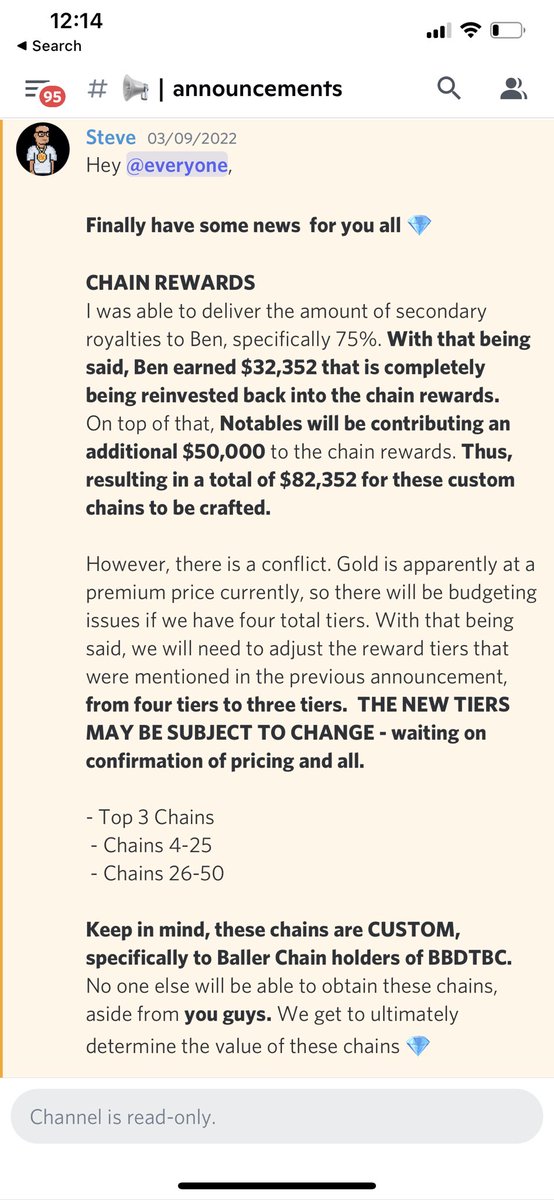 Pierce_nft's tweet photo. Yo @BENBALLER the final budget for top 50 chains is 82k - can you prioritize getting those made we’ve been playing this game since before thanksgiving. Thank you #bbdtbc https://t.co/pDpxhCwm8K