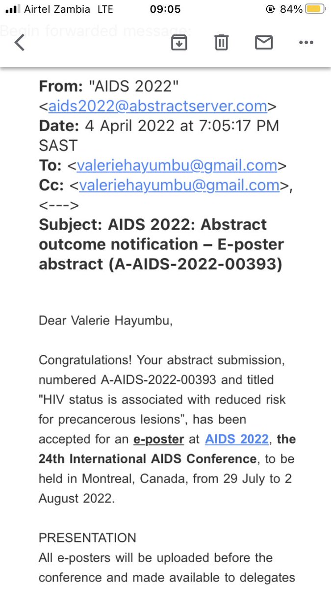 sepiso_masenga's tweet photo. Congratulations! Our sixth year Medical student Valerie Hayumbu @HayumbuV has two abstracts accepted in the prestigious AIDS2022 and INTEREST2022 international Conference and she has also published 1 peer reviewed manuscript in @MUSOMHS @benmalambo @mmalumani #MasengaResearch https://t.co/VYFmcn2edO