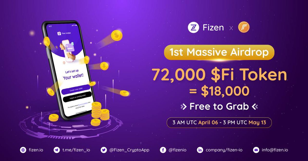 AirdropRampage's tweet image. 🔰 Fizen Airdrop 
🎁 Reward Pool: 72,000 $FI
👥 Referral: Top 200 Referrals 
🧶 Rate: ⭐️⭐️⭐️⭐️⭐️
🗓 Distribution Date: 1~5 weeks after TGE

📚 Airdrop Link: wn.nr/hE3SZk

📡 Website: fizen.io #AirdropRampage