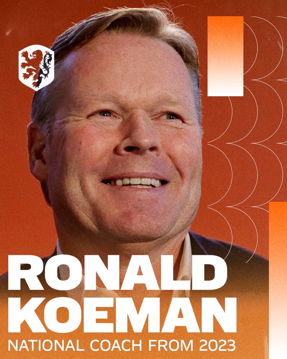 ✅ RESMI: Ronald Koeman ditunjuk sebagai pelatih Timnas Belanda untuk tahun 2023-2026. 🇳🇱