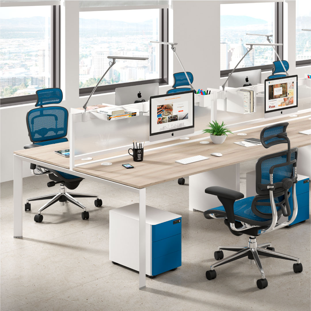 Ofiprix's tweet photo. La #mesa multipuesto LINK nos permite crear espacios de oficinas muy funcionales perfectos para diferenciar departamentos.

Combina la mesa LINK con los tonos azules de la #silla KEYSTONE y la cajonera MOBY, ¡un acierto seguro! ✅

https://t.co/FZajWTEIOo https://t.co/pN3xSdFK1C