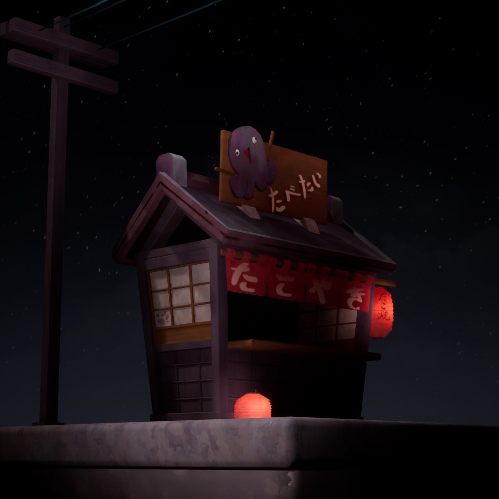 erindraws's tweet photo. personal project(: created this cute takoyaki stand as based on Natalia Tsybulina's concept called "Takoyaki and Cats". experimented with lighting, hope I did it justice! https://t.co/d6WVKau3Lw