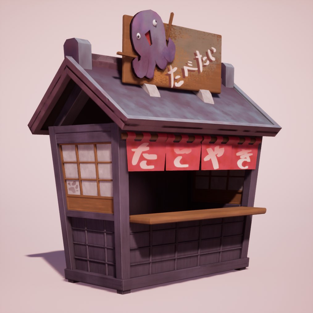 erindraws's tweet photo. personal project(: created this cute takoyaki stand as based on Natalia Tsybulina's concept called "Takoyaki and Cats". experimented with lighting, hope I did it justice! https://t.co/d6WVKau3Lw