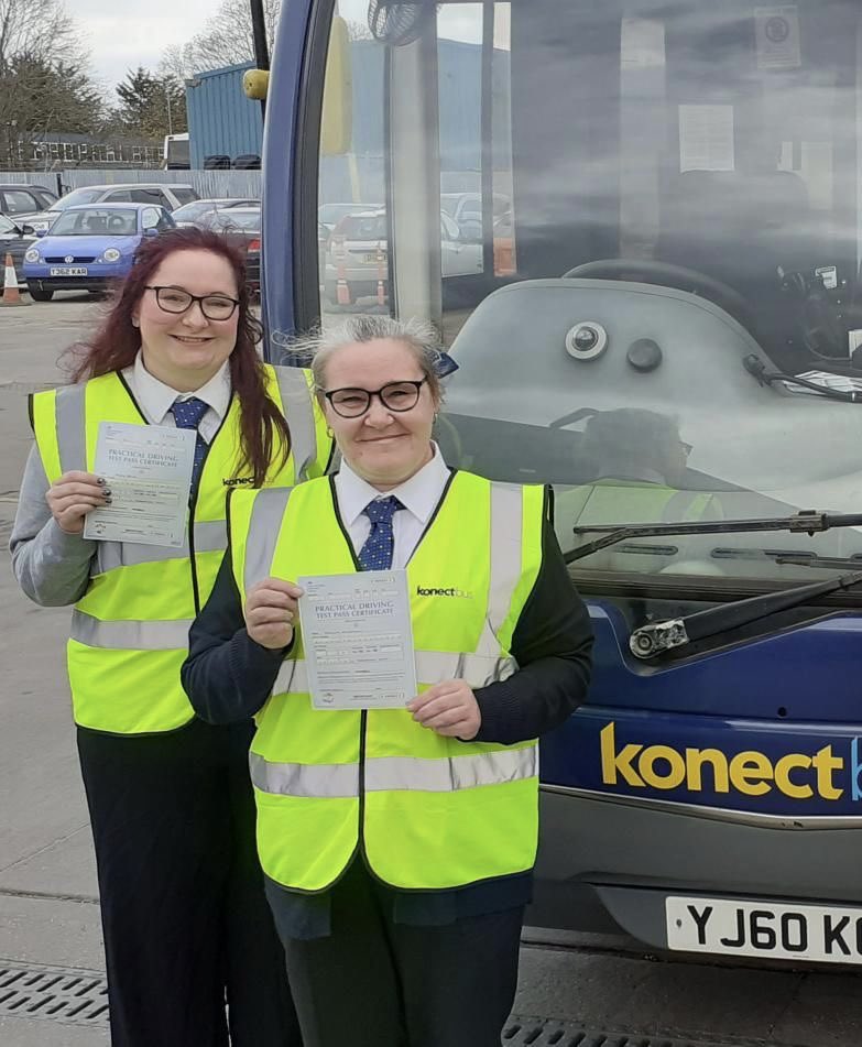 konectbuses's tweet photo. Congratulations to Donna and Dawn who passed their bus tests with us yesterday.

They’ll be out on the road soon and are looking forward to meeting some of our customers.

We’ve got more spaces coming up in our training school. If you’re interested head to https://t.co/8PmUkfAY5Y https://t.co/PA4ID4oW8k