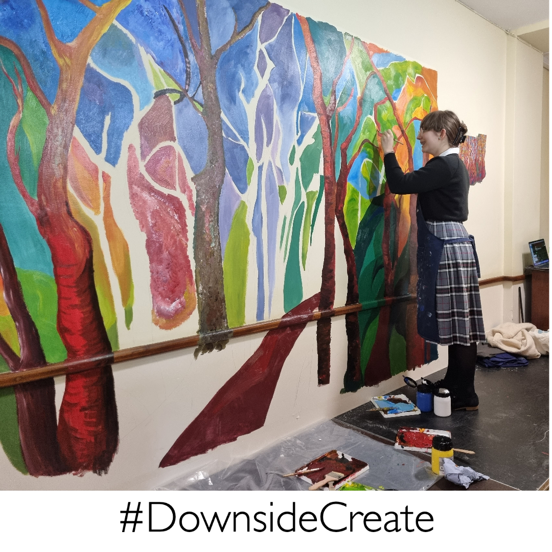 downsideschool's tweet photo. Wonderful mural painted by pupils, our Artist-in-Residence and other staff as part of the Downside Tree Week.
#DownsideCreate @DownsideSchool #somersetschools https://t.co/6saktkFzUs