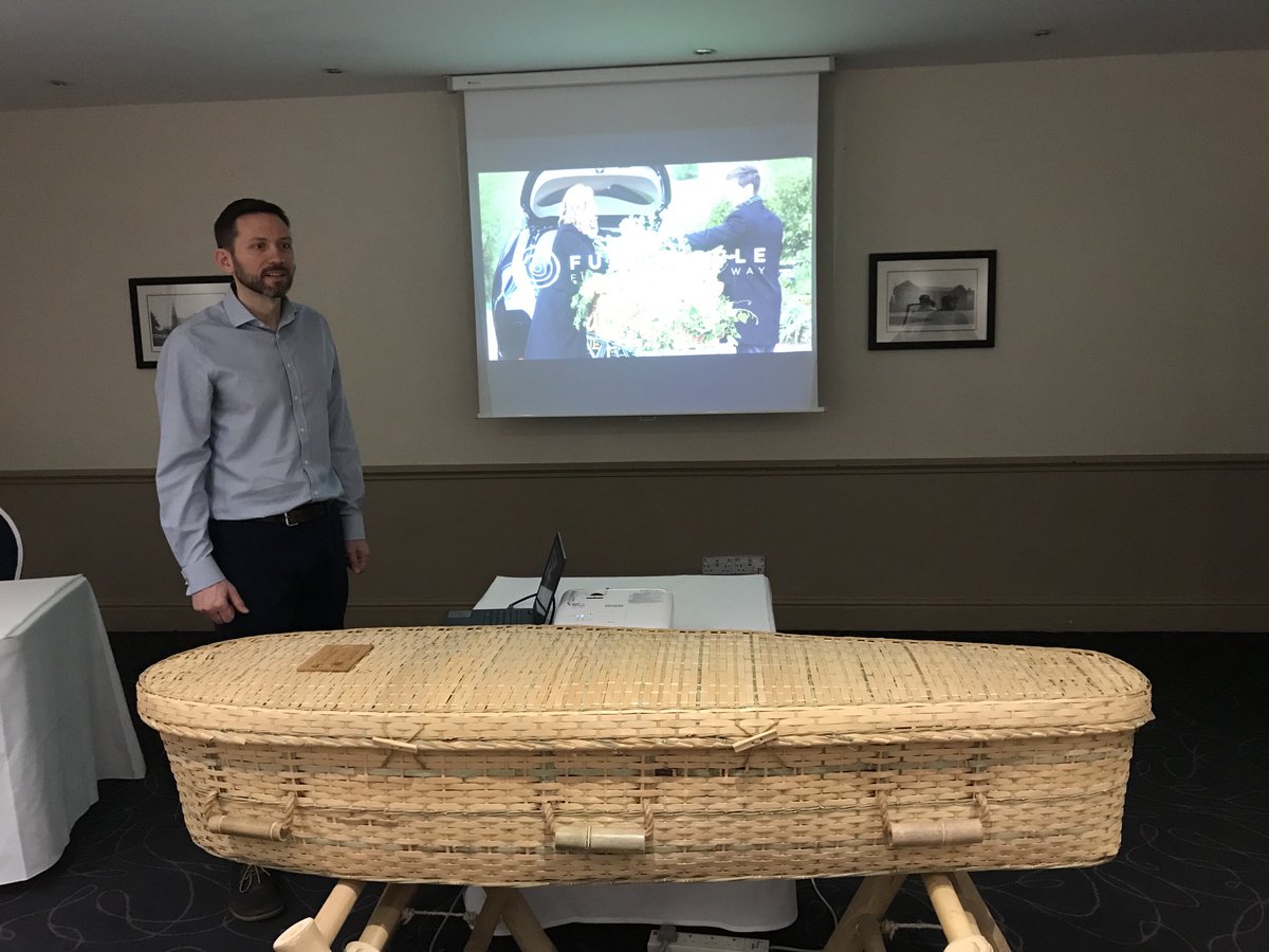 Here’s one of our newer members, Jez Fixter from ⁦@FCFuneral⁩ , informing the members about the funeral service he offers in Altrincham.