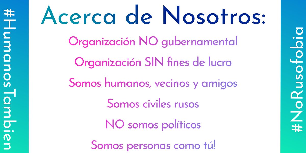 NoRusofobia's tweet photo. Ninguna persona, debe sufrir #discriminación por su lugar de nacimiento, ni por ninguna otra razón! 🕊️🌏

#HumanosComoTu #ONG #Respeto https://t.co/0QHPwiyUrZ