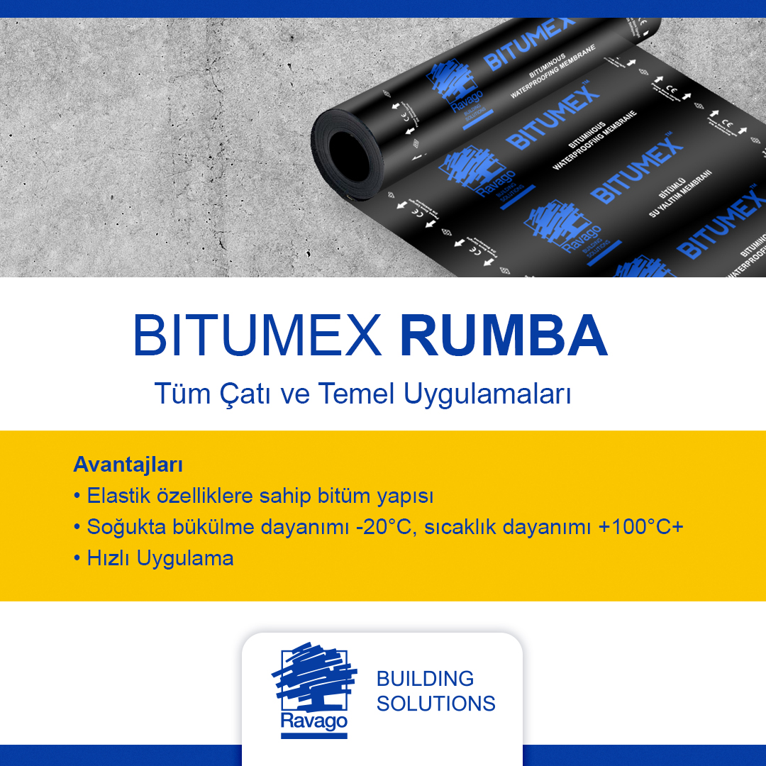 ravagobuilding's tweet photo. Bitumex Rumba, her tür yapı tipi ve detayında rekabetçi ve ihtiyaca yönelik çözümler sunar. SBS ( Styrene Butadiene Styrene ) katkılı polimer bitümlü örtüler .
#ravagobinaçözümleri #ravagobuildingsolutions
#bitumex #maxstoper #rumba #suyalıtımı #bitümlümembran #waterproofing https://t.co/gusFyEWfu0