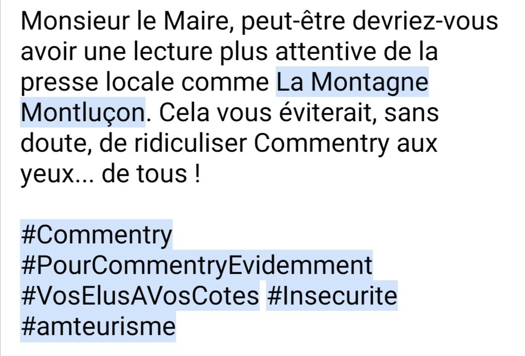 commentry2020's tweet photo. 🗞️ Article @Montagnemnt 

Monsieur le Maire, peut-être devriez-vous avoir une lecture plus attentive de la presse locale, comme @Montagnemnt: cela vous éviterait, sans doute, de ridiculiser #Commentry aux yeux... de tous !

#Commentry #PourCommentryEvidemment @FSpaccaferri 

⤵️ https://t.co/yvul1C7Od6