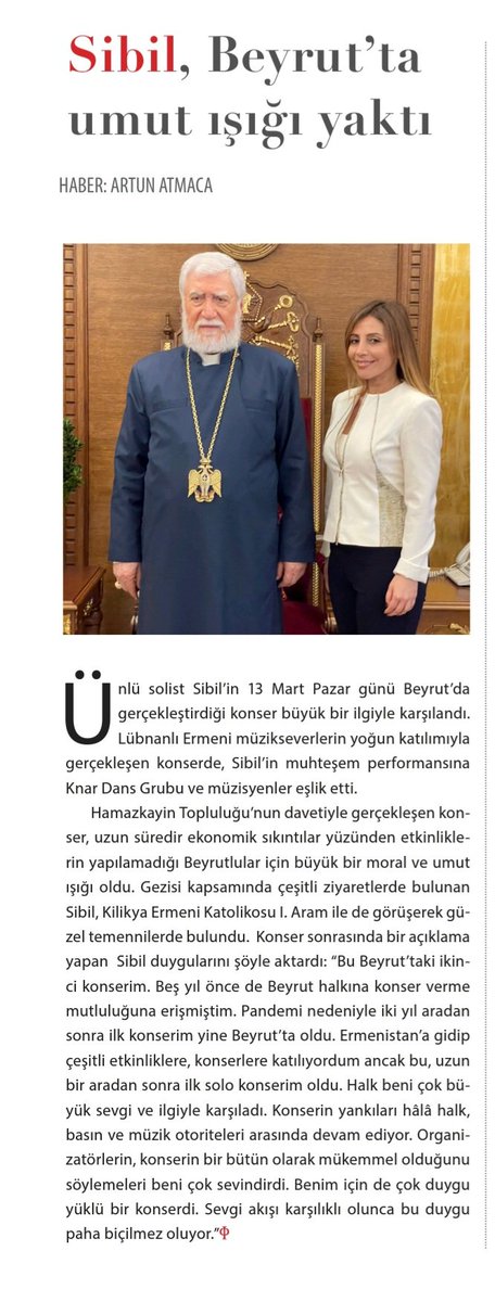 sibilmusic's tweet photo. Teşekkürler @parosdergisi , teşekkürler sevgili Artun Artmaca 🙏🏻🍀🤗

#Beirut #lebanon #concert #Armeniansinger #sibil #sibilmusic #Սիպիլ #լիբանան #Hamazkayin https://t.co/hEUhggwjRo