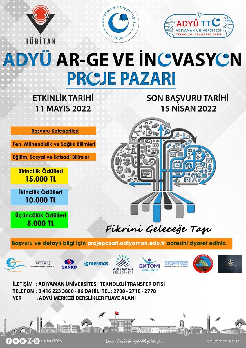ADYÜ AR-GE ve İNOVASYON PROJE PAZARI etkinlik tarihleri açıklandı! Sen de katıl, "Fikrini Geleceğe Taşı" <a href="/bayaredutr/">X</a> <a href="/adyu2006/">Adıyaman Üniversitesi (ADYÜ) 🎓</a>