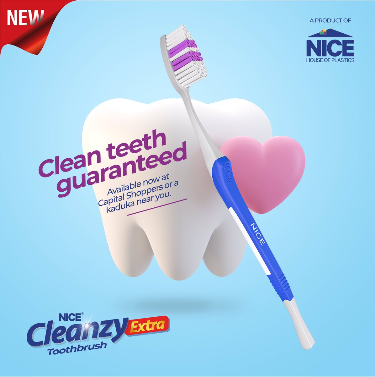 nice_dental's tweet photo. Keep your teeth healthy with a Nice Cleanzy Toothbrush. Available now at Capital Shoppers or a kaduka near you.
#NiceCleanzyToothBrush #NiceDentalCare #NiceHouseOfPlastics https://t.co/9lhnWo6ZUL
