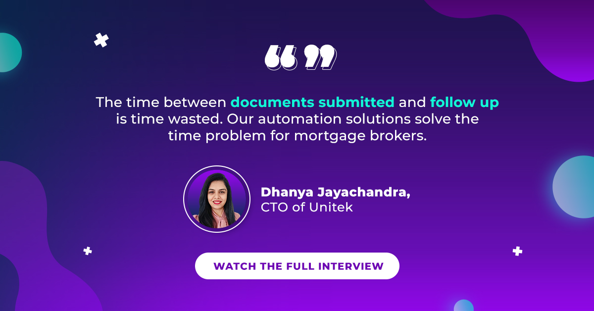Lack of time is one of the top issues facing mortgage brokers. Unitek's Intelligent Document Processing (#idp) solutions give brokers their time back. Want to hear about what's next from Unitek? 

Check out the interview. 👇

youtu.be/jcgA-CJbEOg/?u…