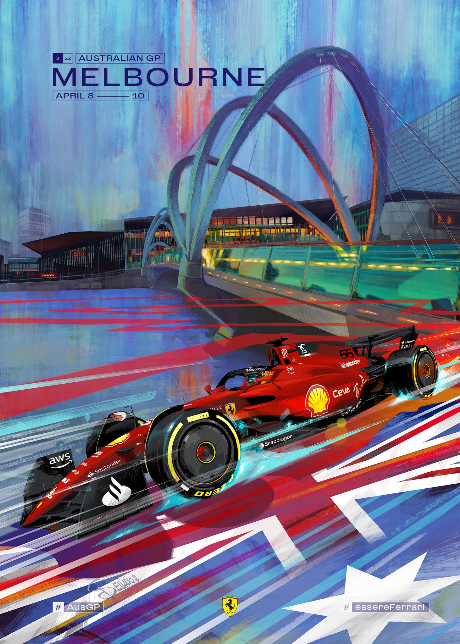 FORMULA 1 2022 F1 FERRARI GRAND PRIX RACE COVER ART POSTER DVD