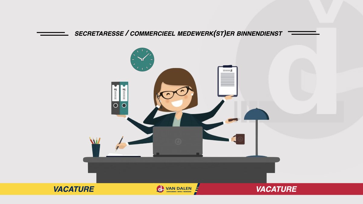 InfraVan's tweet photo. VACATURE VACATURE VACATURE

Secretaresse /
Commercieel medewerk(st)er binnendienst

🖥️ https://t.co/SUFZ4i3xPz

#vandalen #infra &amp; #milieu #containers #reiniging #Huissen #vacature 

🟡🔴 👷🏻‍♂️👷🏻‍♀️ 🚧 🚮 🦺 ♻️ 🚛 📃🖋️ https://t.co/h3ihAi6DvO