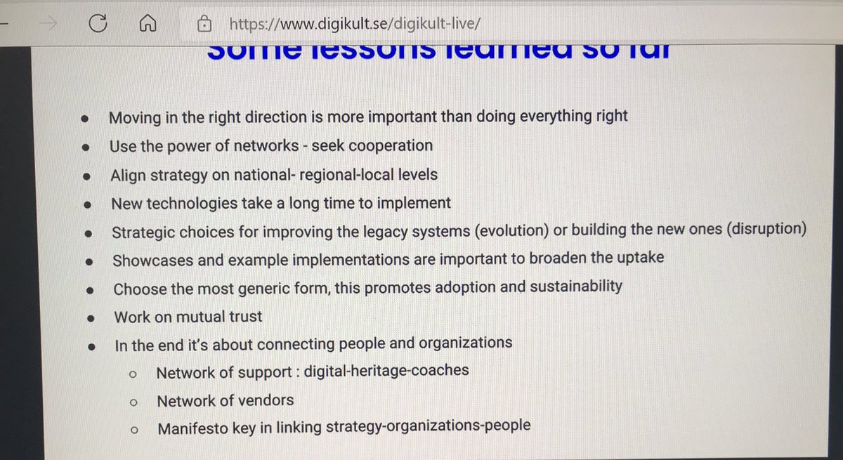 johannaberg's tweet photo. Second day #digikult @WilbertHelmus pres (as always!) impressive development work in the Netherlands. Good advice to successful from a broad experience: https://t.co/afudw1A4NA