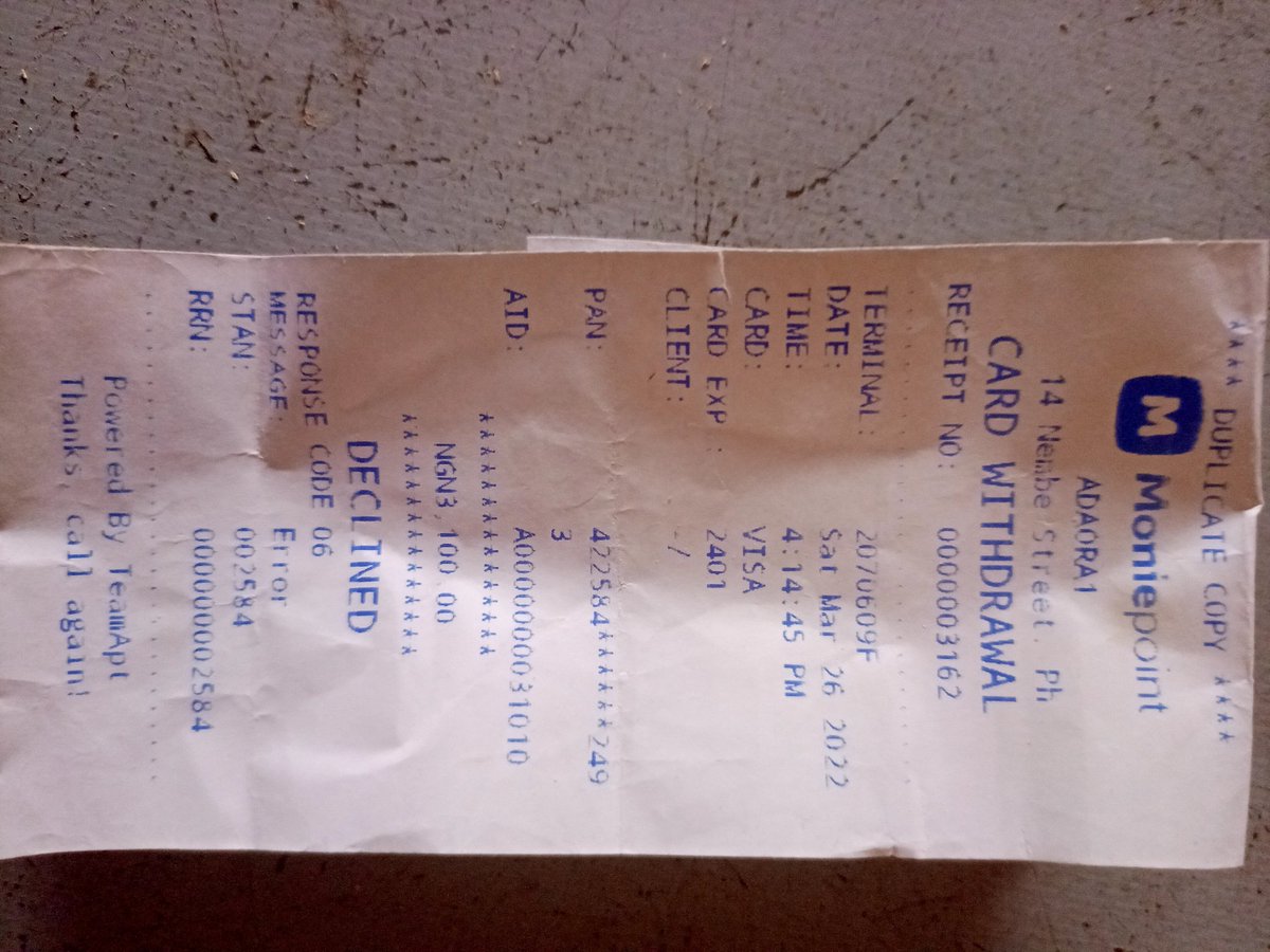 KemiSamuel10's tweet photo. @cenbank @cenbank @moniepoint @MoniepointHelp @UBAGroup @UBACares I attempted a withdrawal at @moniepoint payment portal. While I was debited for the transaction, the transaction was declined and my money was  lost in the process. Kindly facilitate the retrieval of my money. https://t.co/haPGuTMLok