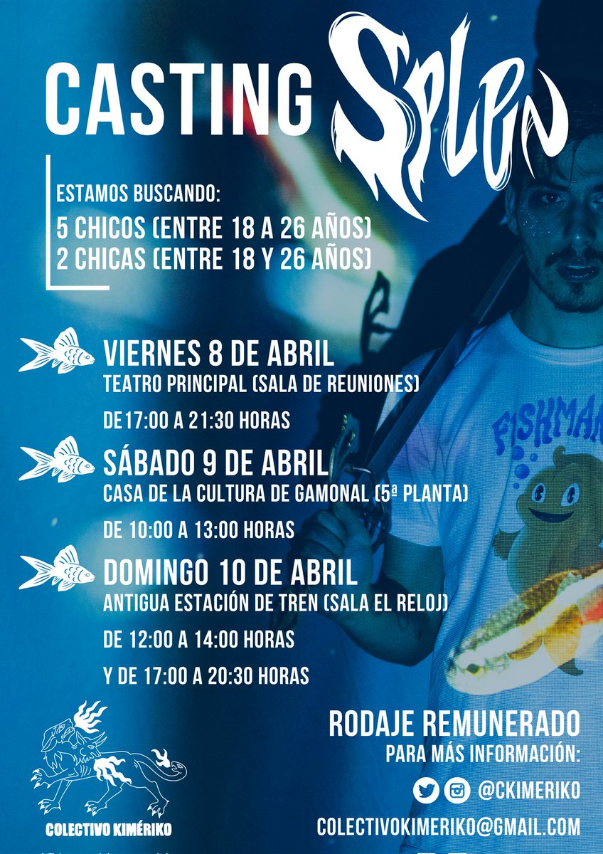 Splen_film's tweet photo. RECORDAD QUE ESTE VIERNES EMPIEZAN LOS CASTINGS 💙🐟
¡¡¡Os esperamos!!!
📍Burgos
#CASTING #Burgos #splen #teatrodeburgos #casadelaculturagamonal #gamonal #estacióndetrenes #bulevar https://t.co/7pjiTnwsrj