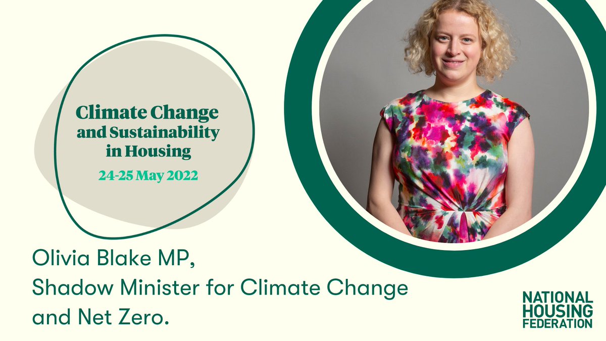 *New speaker* <a href="/_OliviaBlake/">Olivia Blake MP</a> MP, Shadow Minister for Climate Change wll join us at our #NHFClimate virtual conference where she will share the <a href="/UKLabour/">The Labour Party</a> Party’s vision for investing in a green transition for the housing sector. Check out the agenda: ow.ly/8cml50IBLHS