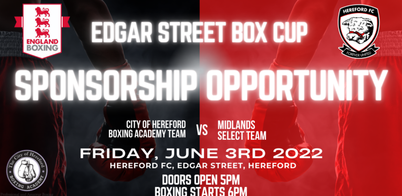HFC__Events's tweet image. 🥊🏆 𝙏𝙝𝙚 𝙀𝙙𝙜𝙖𝙧 𝙎𝙩𝙧𝙚𝙚𝙩 𝘽𝙤𝙭 𝘾𝙪𝙥 🏆🥊

We have a number of sponsorship packages available for The Edgar Street Box Cup! 

📧 Find out more from the link below, or email - events@herefordfc.co.uk

herefordfc.co.uk/events-sponsor…