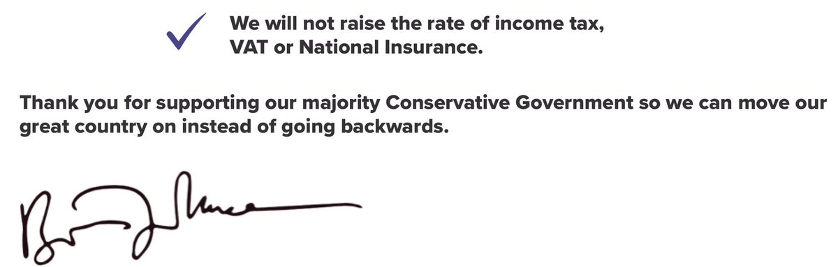 @UKLabour Another broken promise by the Conservative government. A manifesto signed by the #PM that specified no raise in income tax (thresholds frozen - a rise) or NI contributions 