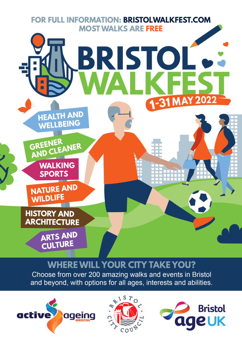 briswalkfest's tweet photo. Bristol Walk Fest 2022 full line up is now live. Visit https://t.co/wG4kD47nej
Book all your walks/tours/events now.
With over 200 to choose from, there will be something for everyone!! #BWF22 #bristolwalkfest22 https://t.co/PP128nrbkH