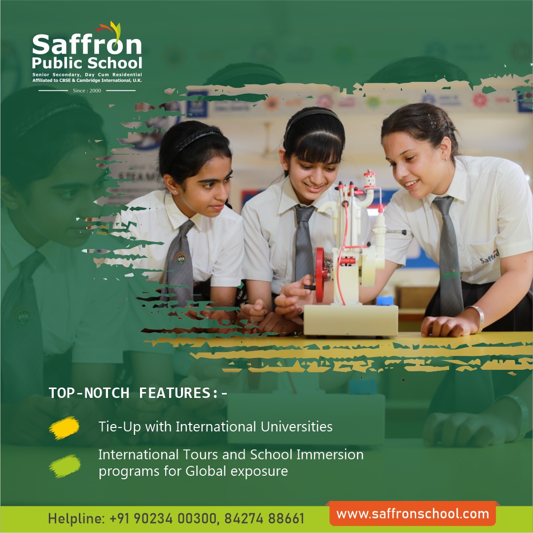 Serving 21 years of excellence in education. More Learning,More Fun,at Saffron Public School

𝗔𝗱𝗺𝗶𝘀𝘀𝗶𝗼𝗻𝘀 𝗢𝗽𝗲𝗻! 𝗔𝗽𝗽𝗹𝘆 𝗡𝗼𝘄!
Call: +91-9023400300, 8487488661
Website: saffronschool.com

#BestSchool #CBSEschool #bestinfrastructure #ATLlab #HostelFacilities