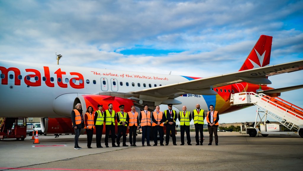 BalzanDaniel's tweet photo. @AirMalta Inaugurates Madrid 🇪🇸 route | After long preparations with Aena, H.E Ambassador @DAzzopardi_ and our GSA's we are finally  back in Madrid after an absence of around 10 years https://t.co/k0W559McNs