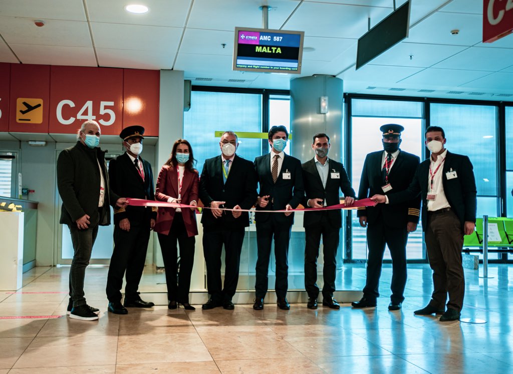BalzanDaniel's tweet photo. @AirMalta Inaugurates Madrid 🇪🇸 route | After long preparations with Aena, H.E Ambassador @DAzzopardi_ and our GSA's we are finally  back in Madrid after an absence of around 10 years https://t.co/k0W559McNs