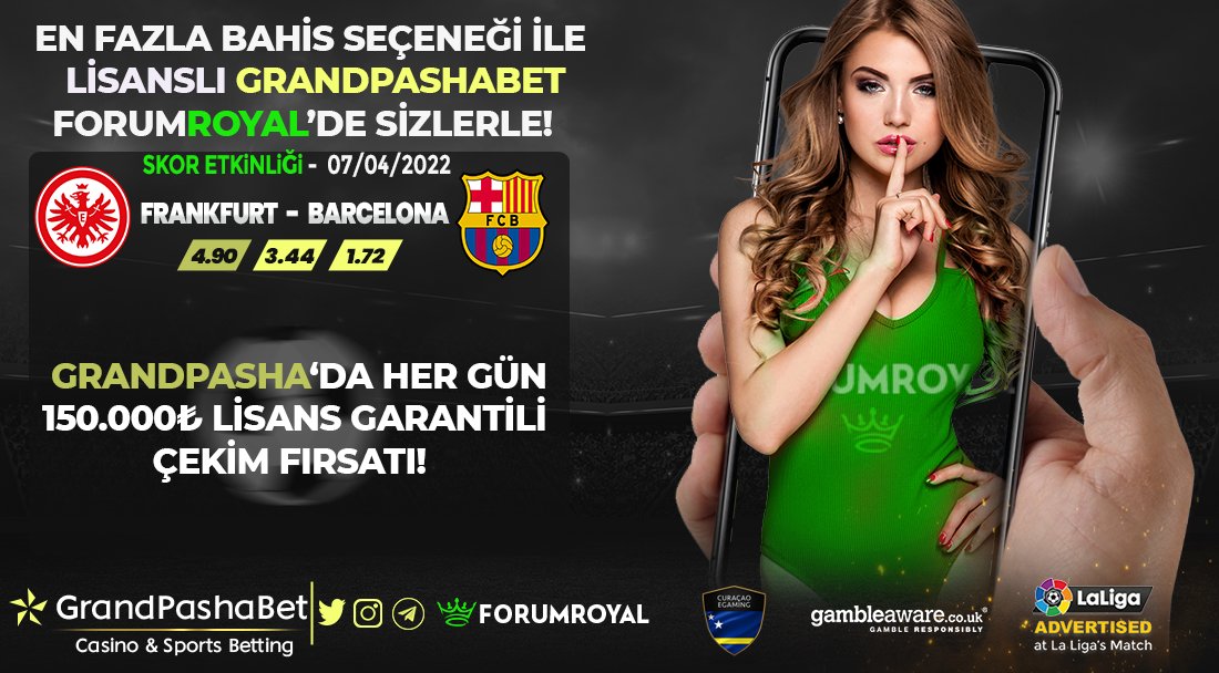 forum_royal's tweet photo. 🪅 #FORUMROYAL &amp; #GRANDPASHABET

💰20 TL NAKİT SKOR ETKİNLİĞİ
⚽️FRANKFURT - BARCELONA

⏩YATIRIMSIZ - ÇEVRİMSİZ

🤓FORUMROYAL'DE ETKİNLİĞE KATIL!

🕣7 Nisan 22:00
🕊@Grandpashabett1 Takip!
🔄RT+FAV
💁‍♂️3 Etiket

⏩Katılım👉https://t.co/LsZqDesTRa

#Denemebonusu #Freebet #Freespin https://t.co/D4nTkcq3LC
