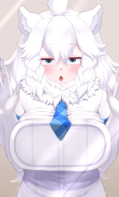 画面に閉じ込められたホワイトライオン 