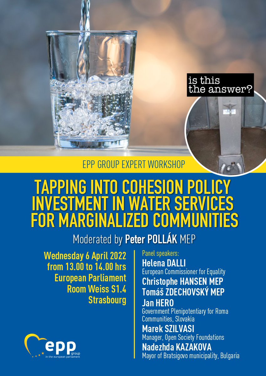 CHansenEU's tweet photo. More than 20 mio #EU citizens still don’t have permanent access to safe tap water. The revised #drinkingwaterdirective #DWD for which I was @Europarl_EN rapporteur helps to bridge this issue #right2water

Tune in at 13:00 in the EPP Group Expert Workshop:

https://t.co/Xhb3sXIoMt https://t.co/hGKWqBtkcQ