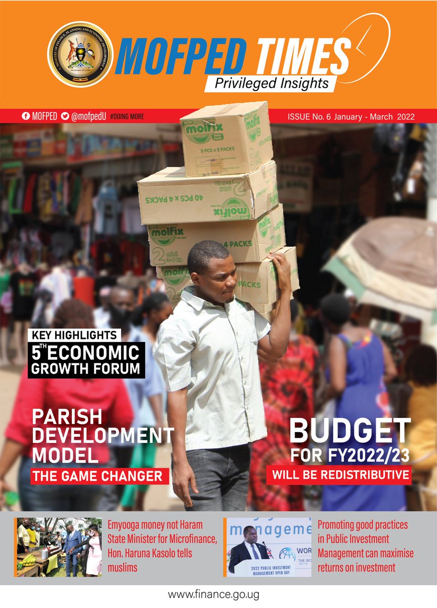 mofpedU's tweet photo. Have a look at #MOFPEDTIMES Issue 6 to appreciate @GovUganda Priorities for Economic Recovery & Socioeconomic Transformation in FY 2022/2023
https://t.co/DHse6kMBFK
@rggoobi @GCICUganda @newvisionwire @DailyMonitor
#BudgetRepurposing
#Reprioritisation
#Costsaving
#Efficiency https://t.co/5zOCuMWyL2