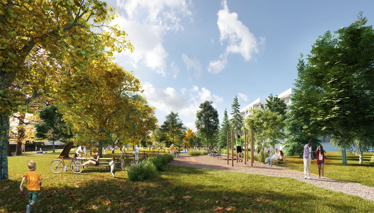 #EspacesVerts : 4 parcs familiaux, de plus de 5 hectares, sont reliés par une promenade réservée aux piétons &amp; cyclistes !

Continuité verte &amp; ludique, longue de 1.7 km depuis l’avenue de Buros jusqu’au square Zamenhof à Saragosse. 

Ouverture : 07/2022 ➡ bit.ly/3NPDTcF