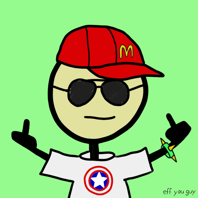 lilnestyy's tweet photo. degen nft collector stops flipping burgers after getting rich off a derivative #effyouguy #NFT #degen #NFTCommunity https://t.co/4PdP4z6ukf
