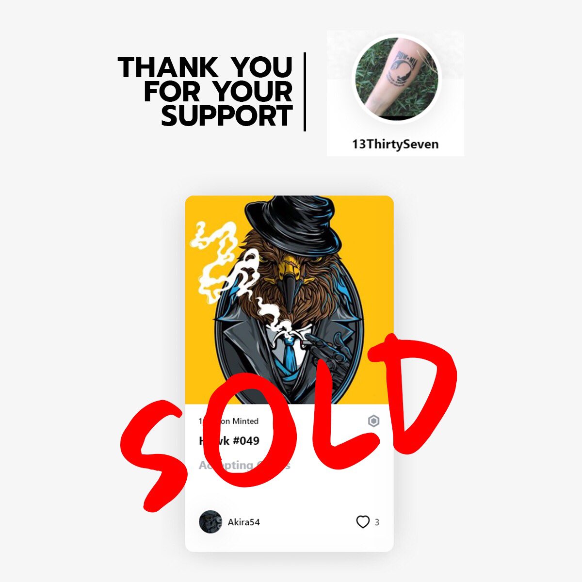 SOLD by <a href="/dothempushups/">¹³³⁷</a> Thank you so much🙏

 #Cryptoart  #Cryptocom #Cryptocomnft #nftcrypto #NFT #NFTCollectors #nftdrop #nftcommunity #nftartist #cryptoart #NFTTHAILAND #NFTartist #NFTCollection #MAFIAGANGSTER