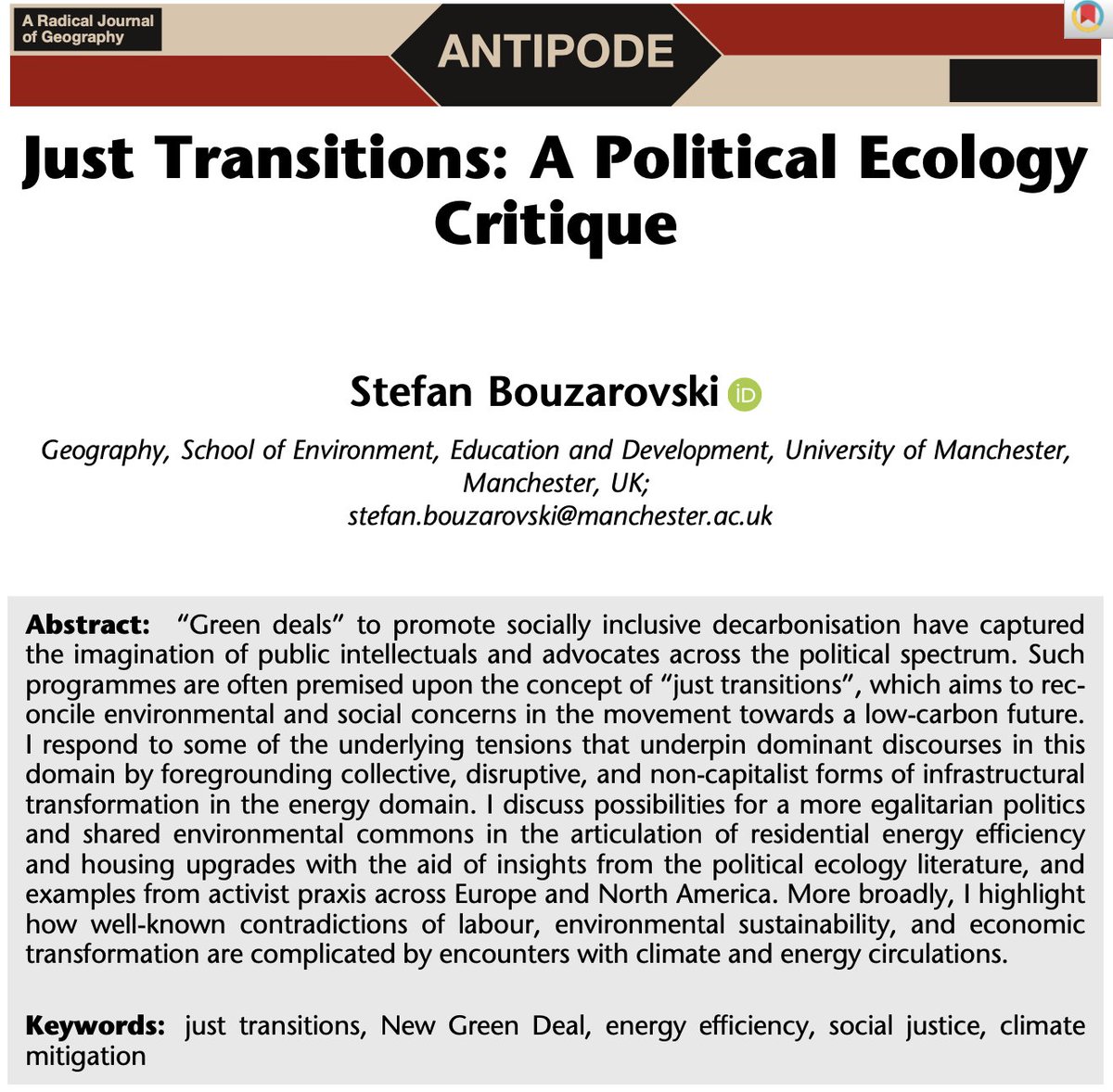 stefanbuzar's tweet photo. On green deals, energy retrofits &amp; social justice, and why we cannot rely on capitalist political economies to deliver progressive energy futures. This includes the need to move beyond techno-managerial framings of #energyefficiency and housing retrofit. https://t.co/ZDFYqkqEPD https://t.co/35RHZlHsNd