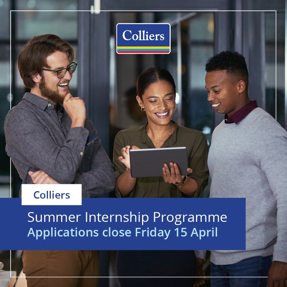 Colliers_UK's tweet image. Our Summer Internship Programme applications for 2022 are open! 🙌
Successful applicants will gain a four-week paid placement in an international market leading commercial real estate company.
Apply 👉 ow.ly/bP2Z50IBHAo
#internshipprogramme #surveyorjobs