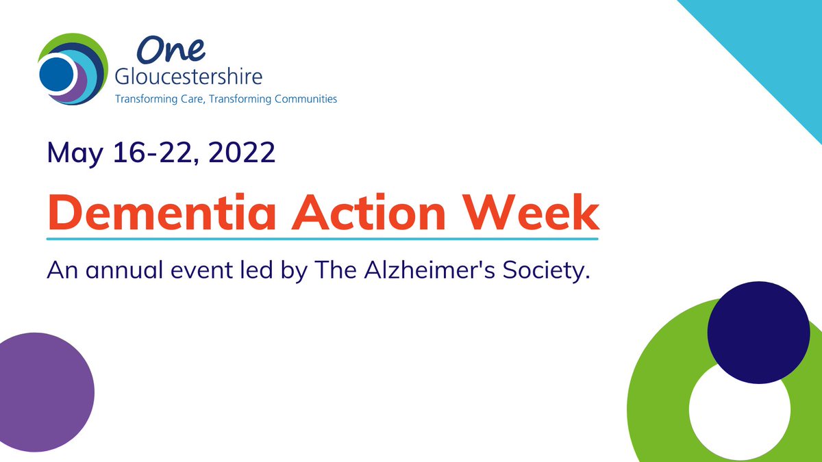 Dementia Action Week, from May 16-22, is an annual event organised by the Alzheimer's Society. The national theme for the year is Diagnosis.