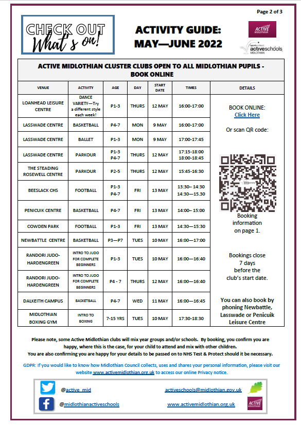 Active_Mid's tweet photo. ACTIVE SCHOOLS CLUBS | BOOKINGS

Bookings open today for our clubs next term!
Book now to avoid disappointment! Lots of activities to choose from 🏀⚽️💃🥋🏑

Scan the code below to take you to our online bookings.
or for more info visit our wesbite: https://t.co/7Er3ijz1KZ https://t.co/QU2AJrOljl