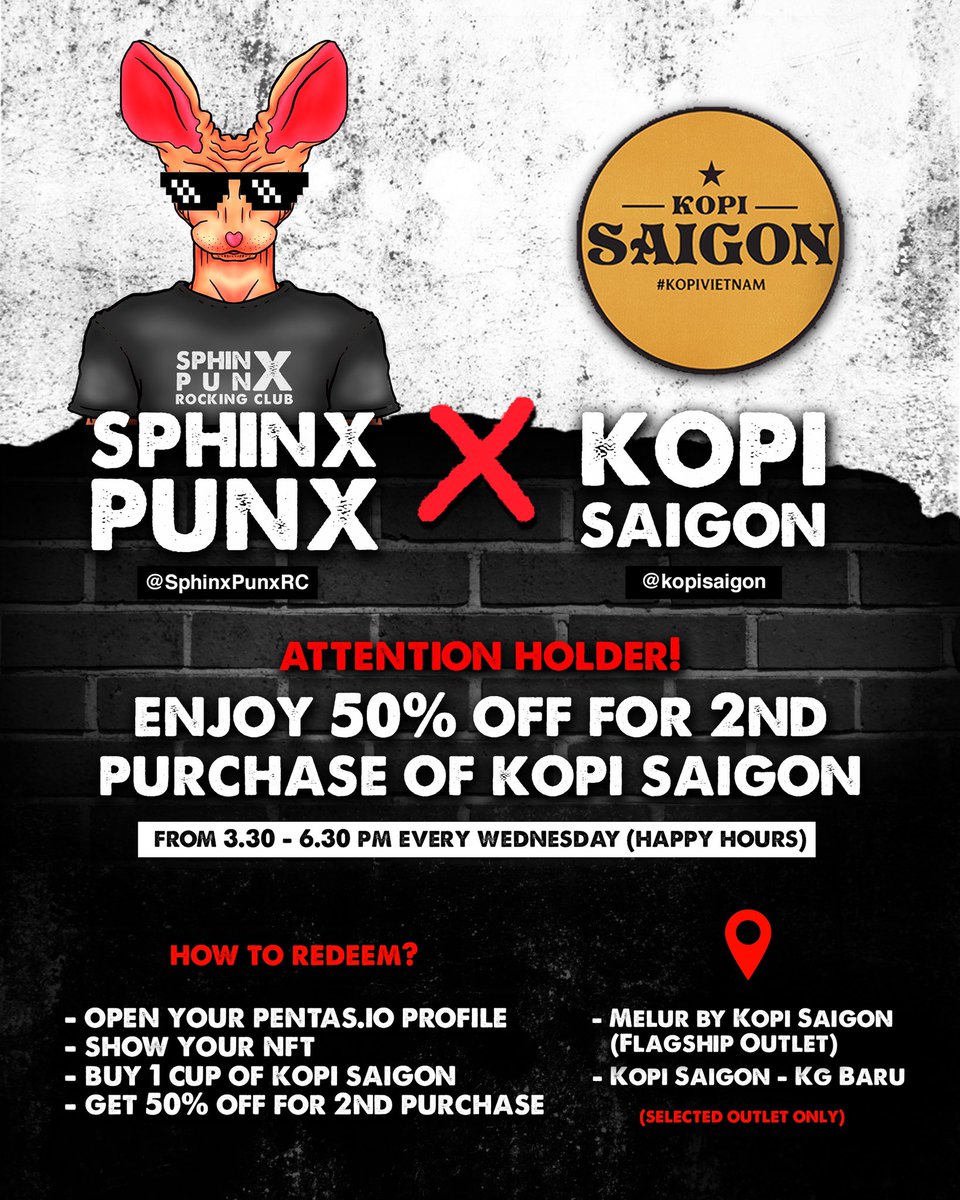 SphinxPunxRC's tweet photo. ATTENTION TO ALL HOLDERS! 

You can now get this benefit from all these collaborations. Let's grow together &amp; welcome them to the #pentas community. @kopisaigon @kopisaigon_kgb @faiqrecaudio @faezmuhdddd 

#nft #PentasianSupportPentasian #WAGMI https://t.co/eEKp1WVRd8