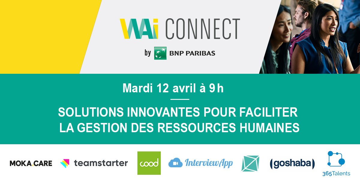 ⏰ #PME, #ETI,  J-7 avant notre prochain #WAIConnect dédié aux solutions innovantes pour faciliter la gestion #RH de votre #entreprise ! 

📣 7 startups #RHTech viendront pitcher leurs solutions. 

📍Inscrivez-vous 👉bnpp.lk/WAIConnect